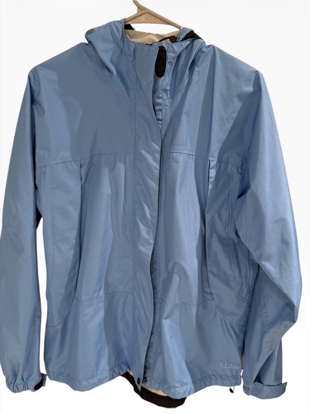 L.L. Bean Light Blue Waterproof Hooded Jacket